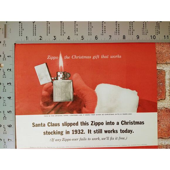 1961 Zippo Lighters Christmas Gift Vtg Magazine Print Ad Santa Hand Flame Scene - Picture 6 of 10